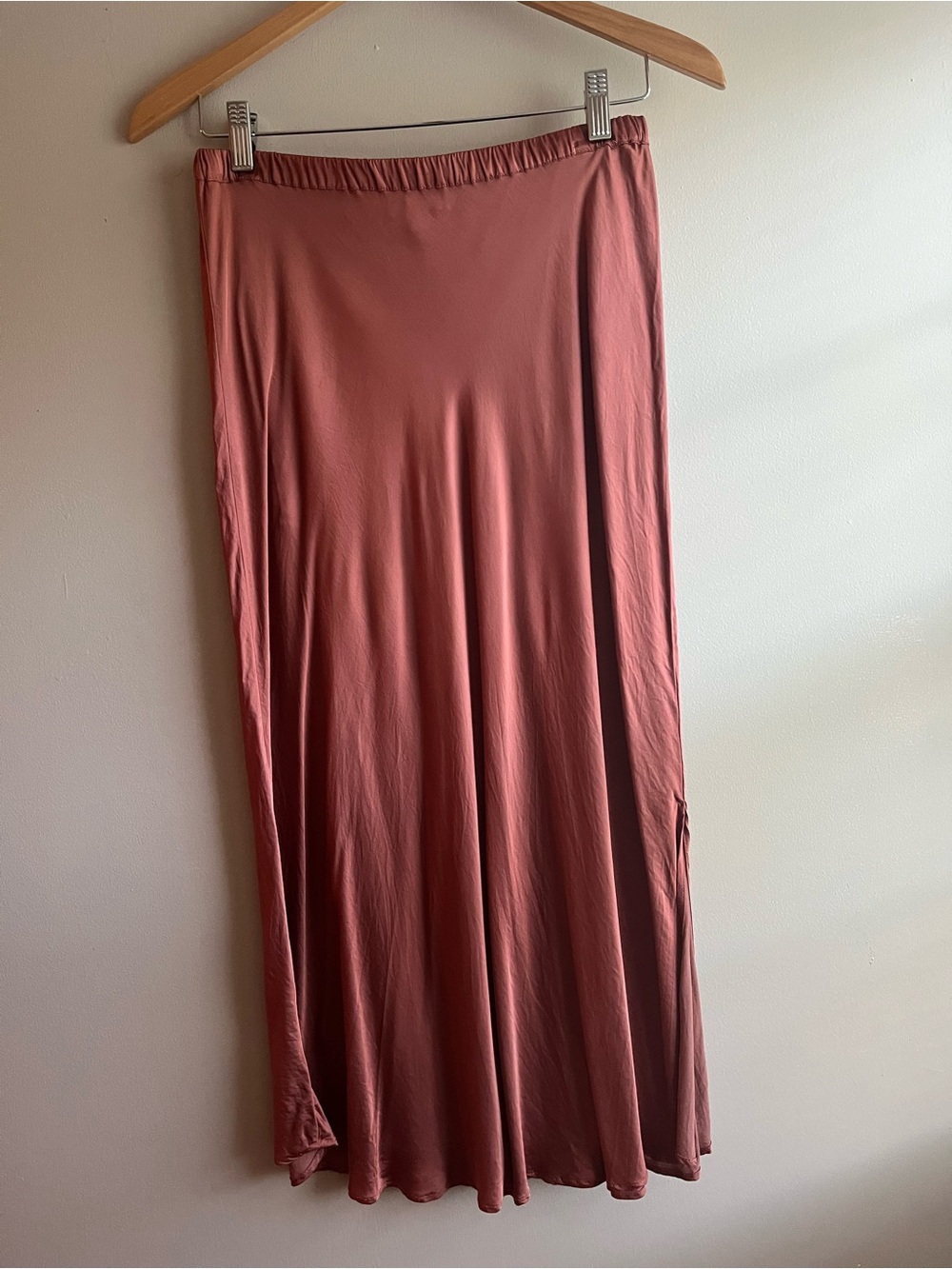 Women's Dusty Rose Maxi Skirt - Soft Stretch Flow